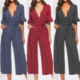 Dot Printed Elegant Jumpsuit - Tres Chic Boss Babe