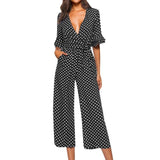 Dot Printed Elegant Jumpsuit - Tres Chic Boss Babe