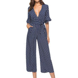 Dot Printed Elegant Jumpsuit - Tres Chic Boss Babe