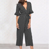 Dot Printed Elegant Jumpsuit - Tres Chic Boss Babe