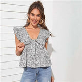 Floral V Neck Top