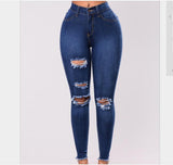 Ripped Hole Denim Jeans - Tres Chic Boss Babe