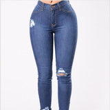 Ripped Hole Denim Jeans - Tres Chic Boss Babe