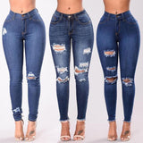 Ripped Hole Denim Jeans - Tres Chic Boss Babe