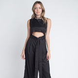 Sleeveless Tie Jumpsuit With Slit - Tres Chic Boss Babe