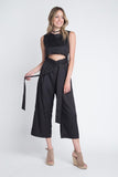 Sleeveless Tie Jumpsuit With Slit - Tres Chic Boss Babe