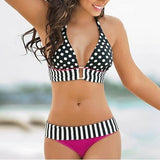 Solid Dot Print Bikini Set - Tres Chic Boss Babe