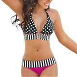 Solid Dot Print Bikini Set - Tres Chic Boss Babe