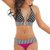 Solid Dot Print Bikini Set - Tres Chic Boss Babe