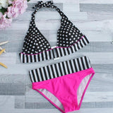 Solid Dot Print Bikini Set - Tres Chic Boss Babe